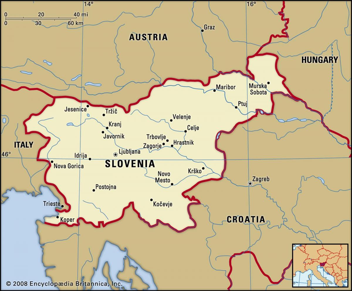 Slovenië hoofdstad kaart
